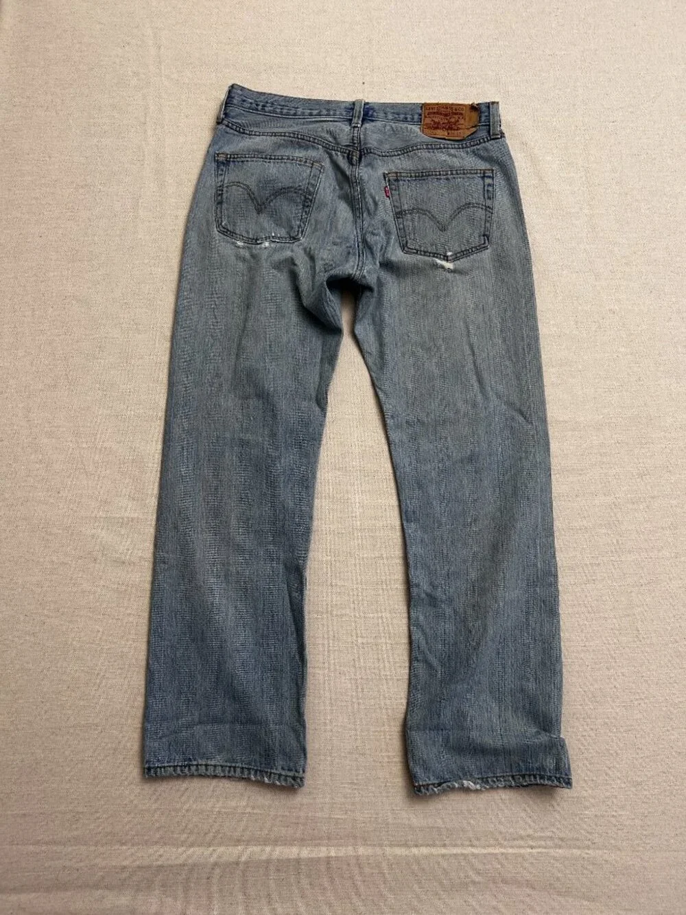 Levi’s 501 XX Jeans Men’s 36x32 Light Wash Distressed Straight Leg Button Fly